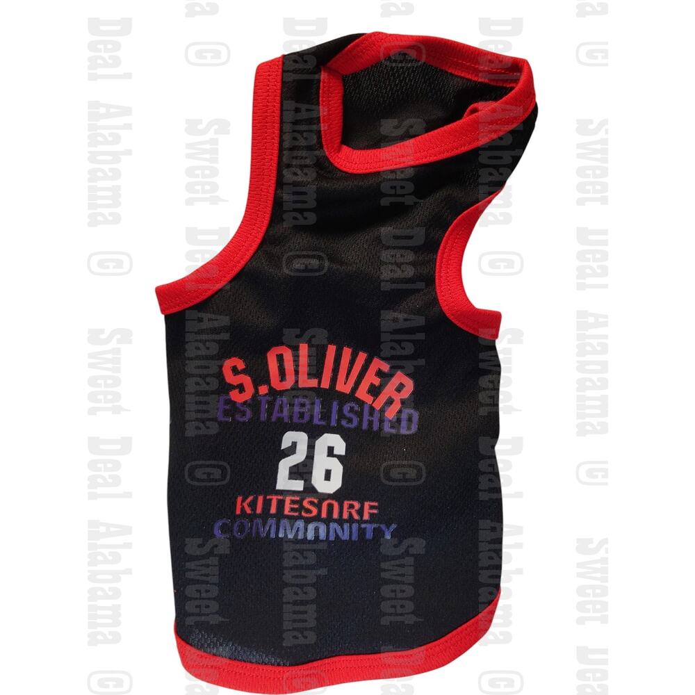 Summer Dog Basketball Vest – Breathable Quick-Dry Pet Shirt, Black, Size Small